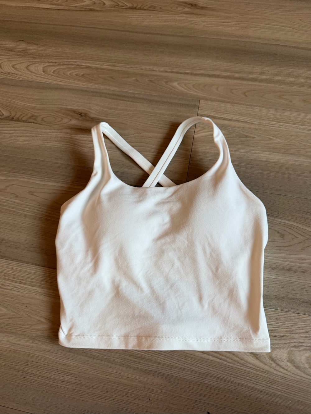 White Crossback Cropped Tank Top